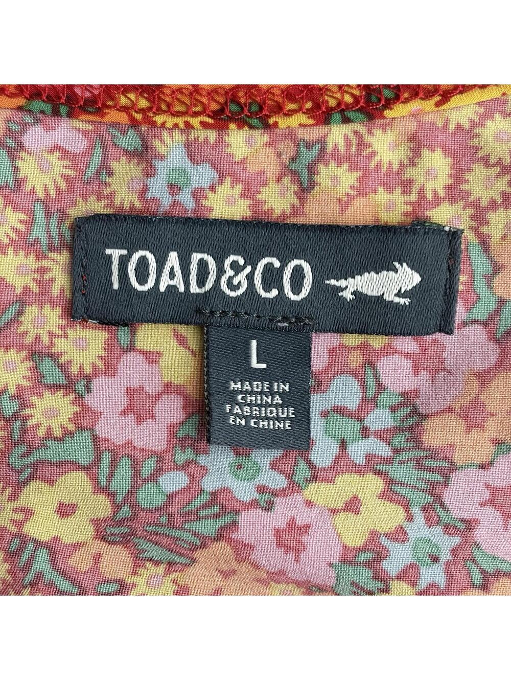 TOAD&CO Women’s L Floral Print Jumpsuit Sleeveless Wide Leg Boho Cottagecore - Picture 5 of 11